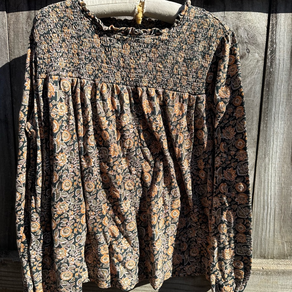 Wonderly green high neck cotton blend blouse